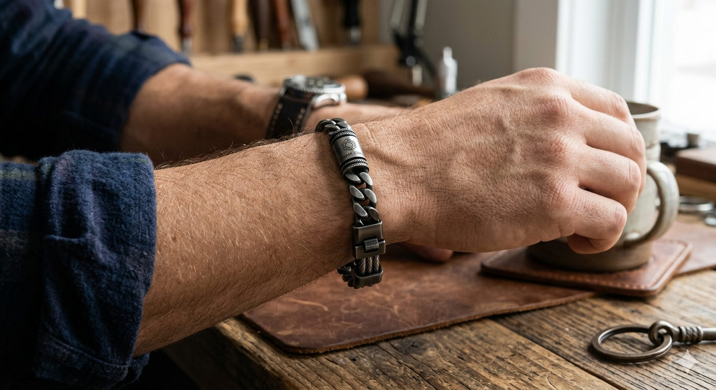 Adjustable Metal Bracelet for Men